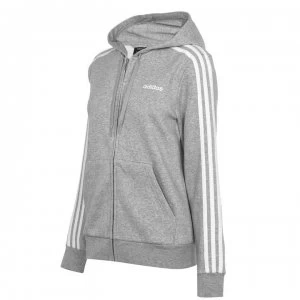 adidas Zip Fleece Track Top Hoodie - Med Grey