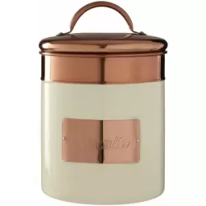 Prescott Cream / Copper Biscuit Canister - Premier Housewares