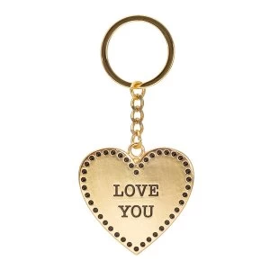 Sass & Belle Gold Love Heart Keyring