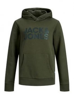 Jack & Jones Junior Boys Logo Hoodie - Forest