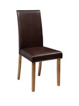 Julian Bowen Pair Of Hudson Fuax Leather Dining Chairs - Brown