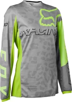 FOX 180 Skew Ladies Motocross Jersey, grey-yellow, Size L for Women, grey-yellow, Size L for Women