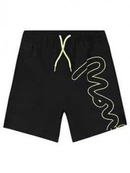 Money Boys Outline Sig Swim Short - Black