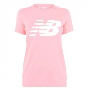 New Balance Logo Graphic QT T Shirt Ladies - Pink