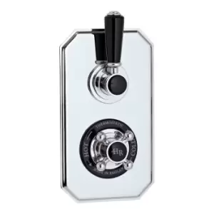 Hudson Reed Twin Concealed Shower Valve - Chrome/Black