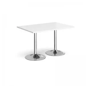 Genoa rectangular dining table with chrome trumpet base 1200mm x 800mm