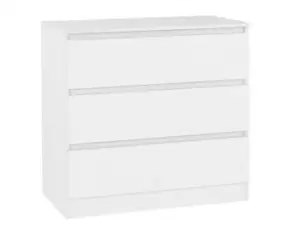 Seconique Malvern White 3 Drawer Low Chest of Drawers