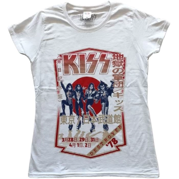 KISS - Destroyer Tour '78 Womens Medium T-Shirt - White