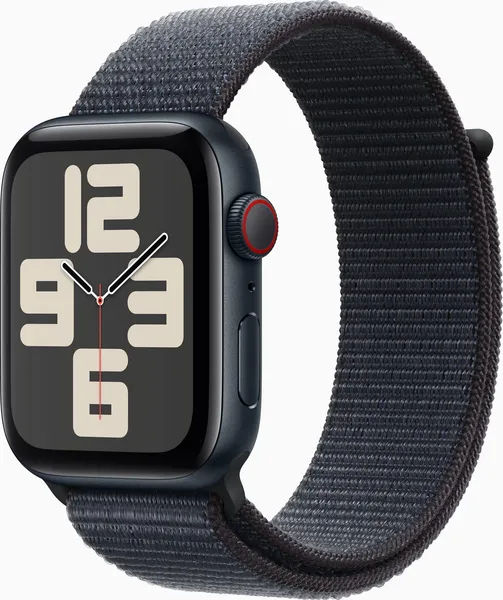 Apple Watch SE (2nd Gen), 44mm, Midnight Aluminium Case, GPS + Cellular [2024] - Ink Sport Loop