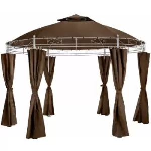 Luxury gazebo 350cm Siana - garden gazebo, camping gazebo, party gazebo - brown - brown