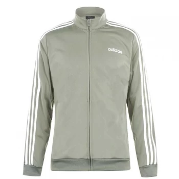 adidas Mens 3-Stripes Tricot Track Top - Khaki/White