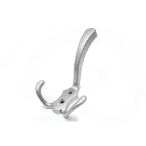 GTV Triple Hat Coat Hanger Hook Door Wall Bath with Fixings - Colour Aluminium,