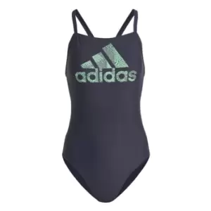 adidas Big Logo Swimsuit Ladies - Blue