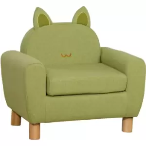 Homcom - Kids Sofa Toddler Chair Children Armchair Ear Modeling for Bedroom Green - Green