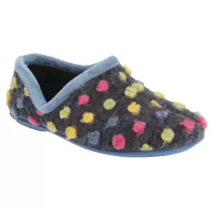 Sleepers Womens/Ladies Jade Dotted Full Slippers (3 UK) (Light Blue/Multi)