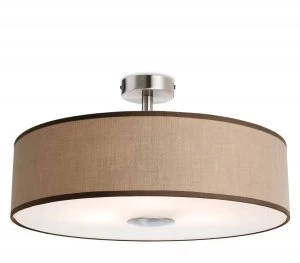 3 Light Semi Flush Light Taupe, E27