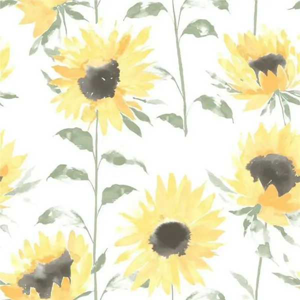 CATHERINE LANSFIELD Catherine Lansfield - Painted Sunflower Yellow Wallpaper Floral Flowers Textured WL-206521