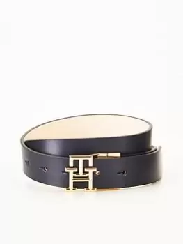 Tommy Hilfiger Leather Reversible Belt - Navy/cream, Navy, Size 80, Women