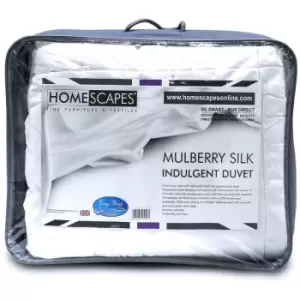 Indulgent Pure Mulberry Silk Blend 13.5 Tog Autumn/Winter Duvet, Single - White - Homescapes