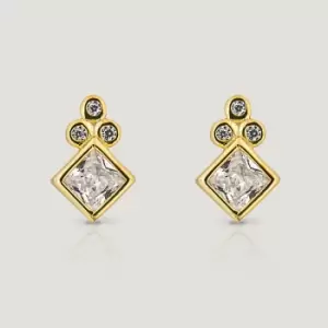 CANDY Kite Gold Plated Diamond Shape CZ Stud Earrings