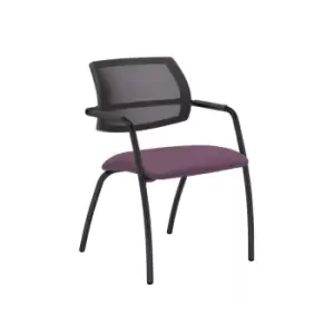 Dams MTO Tuba Black 4 Leg Frame Conference Chair with Half Mesh Back - Diablo Pi