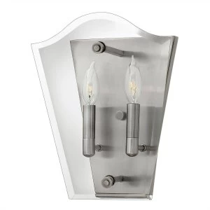 2 Light Indoor Candle Wall Light Polished Antique Nickel, E14