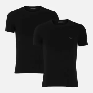 Emporio Armani Mens 2-Pack Endurance T-Shirts - Black - S