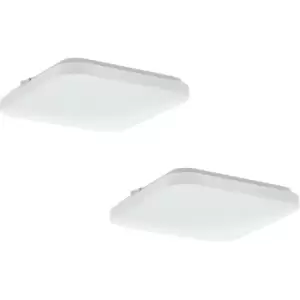 2 PACK Wall Flush Ceiling Light Colour White Shade White Plastic Bulb LED 11.5W