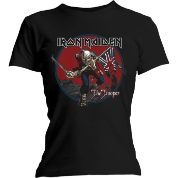 Iron Maiden - Trooper Red Sky Womens Large T-Shirt - Black