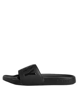 Superdry Code Core Pool Slide, Black, Size L, Men