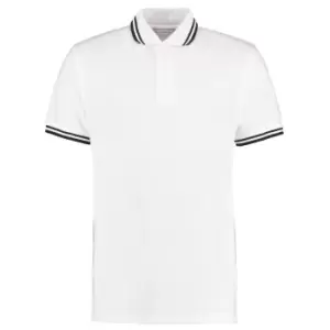 Kustom Kit Mens Tipped PiquA Short Sleeve Polo Shirt (2XL) (White/Navy)