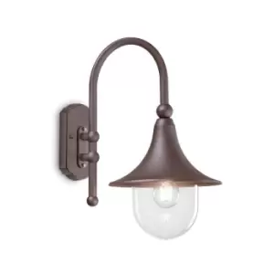 Ideal Lux CIMA - Outdoor Dome Wall Lantern 1 Light Coffee IP43, E27