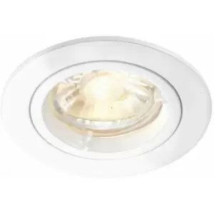 Loops - Fixed Round Recess Ceiling Down Light White 80mm Flush GU10 Lamp Holder Fitting