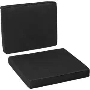 Outsunny 2 Pieces Seat Cushion and Back Pad Set for Rattan Furniture Black - Black