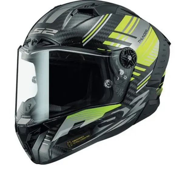 LS2 FF805 Thunder C Volt Gl.Black H-V Yellow 06 Full Face Helmet Size L