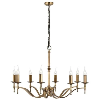 Interiors - 8 Light Chandelier Antique Brass Finish, E14