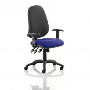 Eclipse XL Lever Task Operator Chair Black Back Bespoke Seat With