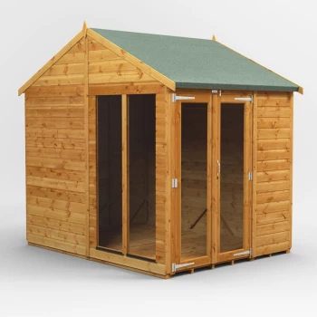 6x8 Power Apex Summerhouse - Brown