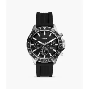 Fossil Mens Bannon Multifunction Silicone Watch - Black