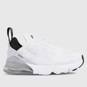 Nike White & Silver Air Max 270 Girls Toddler Trainers