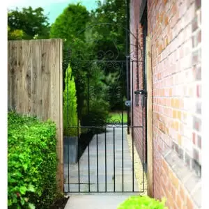 Wickes Chelsea Bow Top Steel Gate Black - 838 x 1790 mm