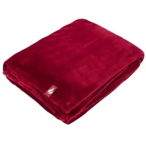 Belledorm Heat Holders Luxury Fleece Blanket Cranberry One