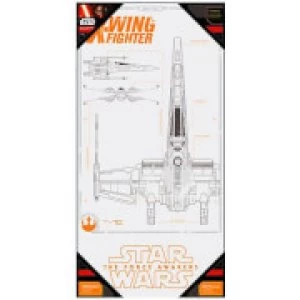 Star Wars Episode VII Glass Poster - X-Wing Fighter (50 x 25cm)