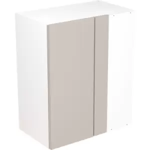 Kitchen Kit Flatpack Slab Kitchen Cabinet Wall Blind Corner Unit Super Gloss 600mm in Light Grey MFC