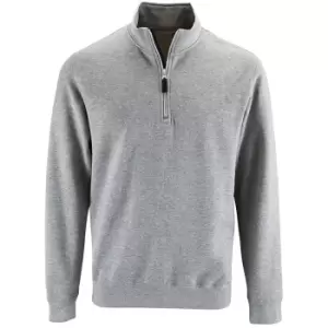 SOLS Mens Stan Contrast Zip Neck Sweatshirt (M) (Grey Marl)