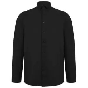 Henbury Mens Modern Long Sleeve Oxford Shirt (XXL) (Black)