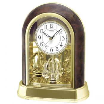 Rhythm Gold Finish Mantel Clock - Crystals From Swarovski