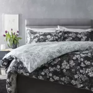 Belledorm Mila Duvet Cover Set (Single) (Charcoal)