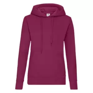 Fruit Of The Loom Ladies Lady Fit Hooded Sweatshirt / Hoodie (M) (Burgundy)