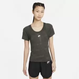 Nike Air Dri-FIT Womens Short-Sleeve Running Top - Black